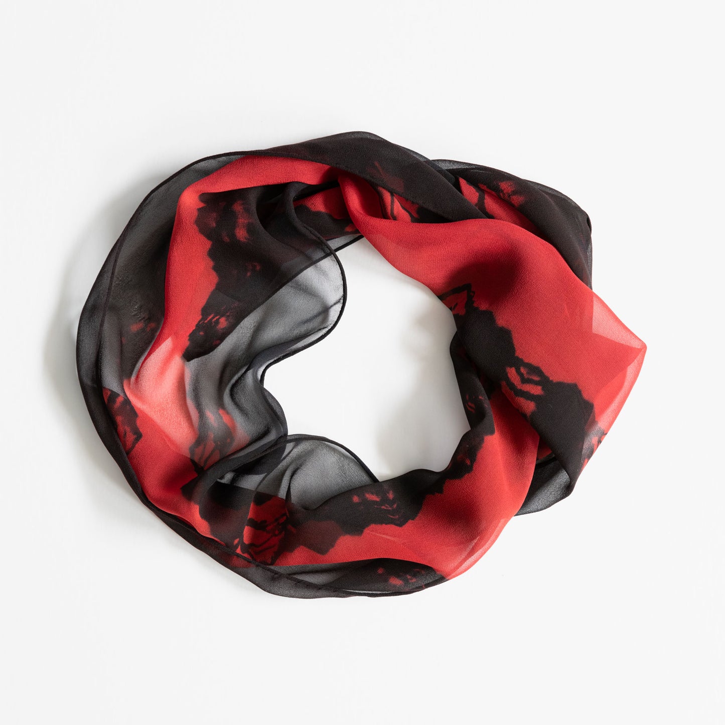 Red Silk Chiffon Scarf