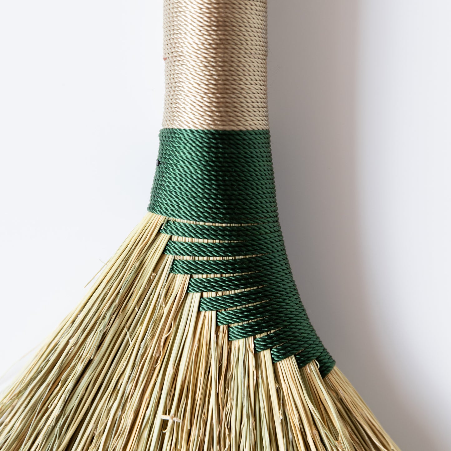 Handwoven Mini Broom with Green Handle
