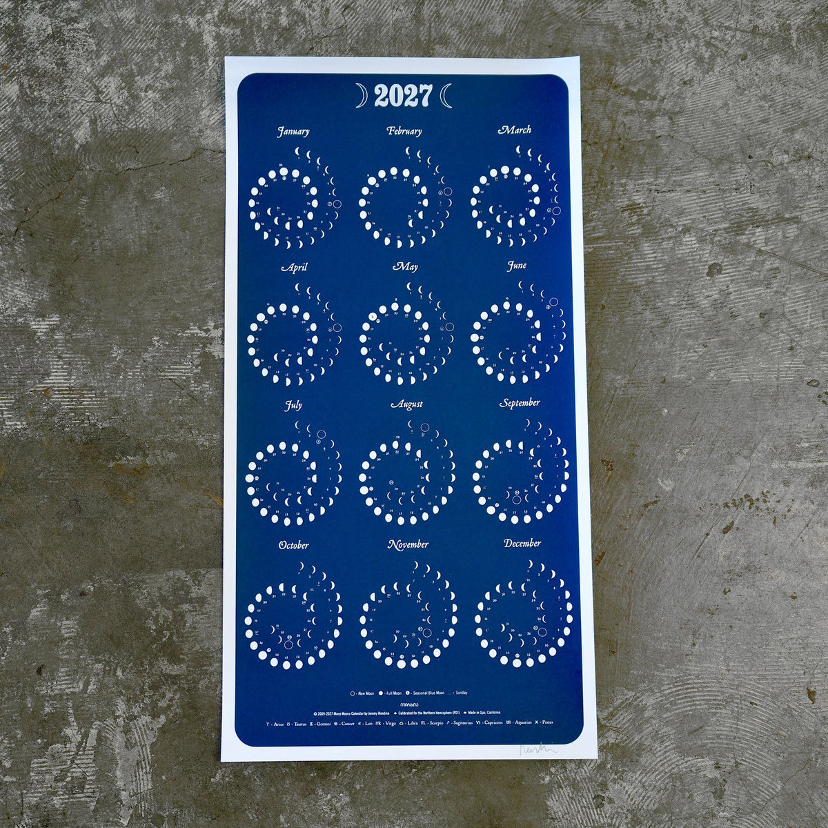 2027 Night Sky Moon Calendar