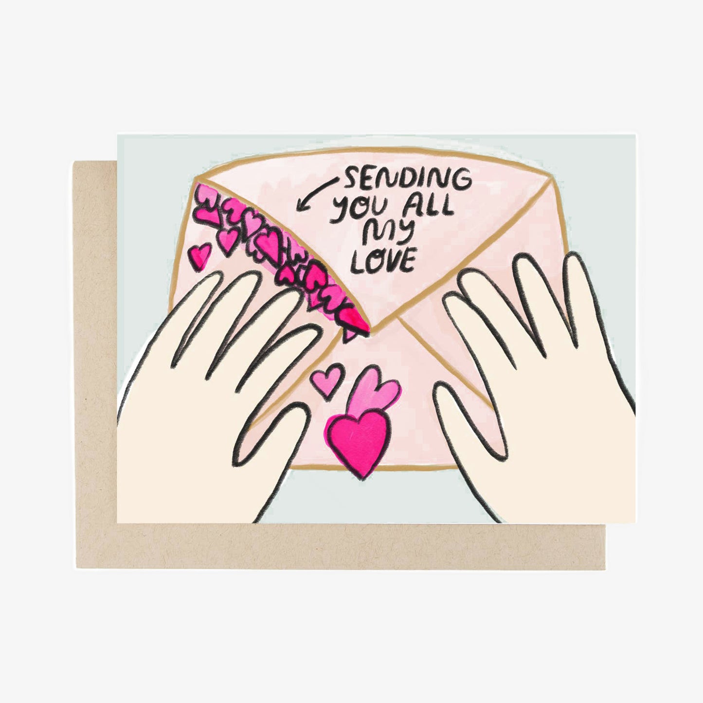 Sending You All My Love Card (Pink)