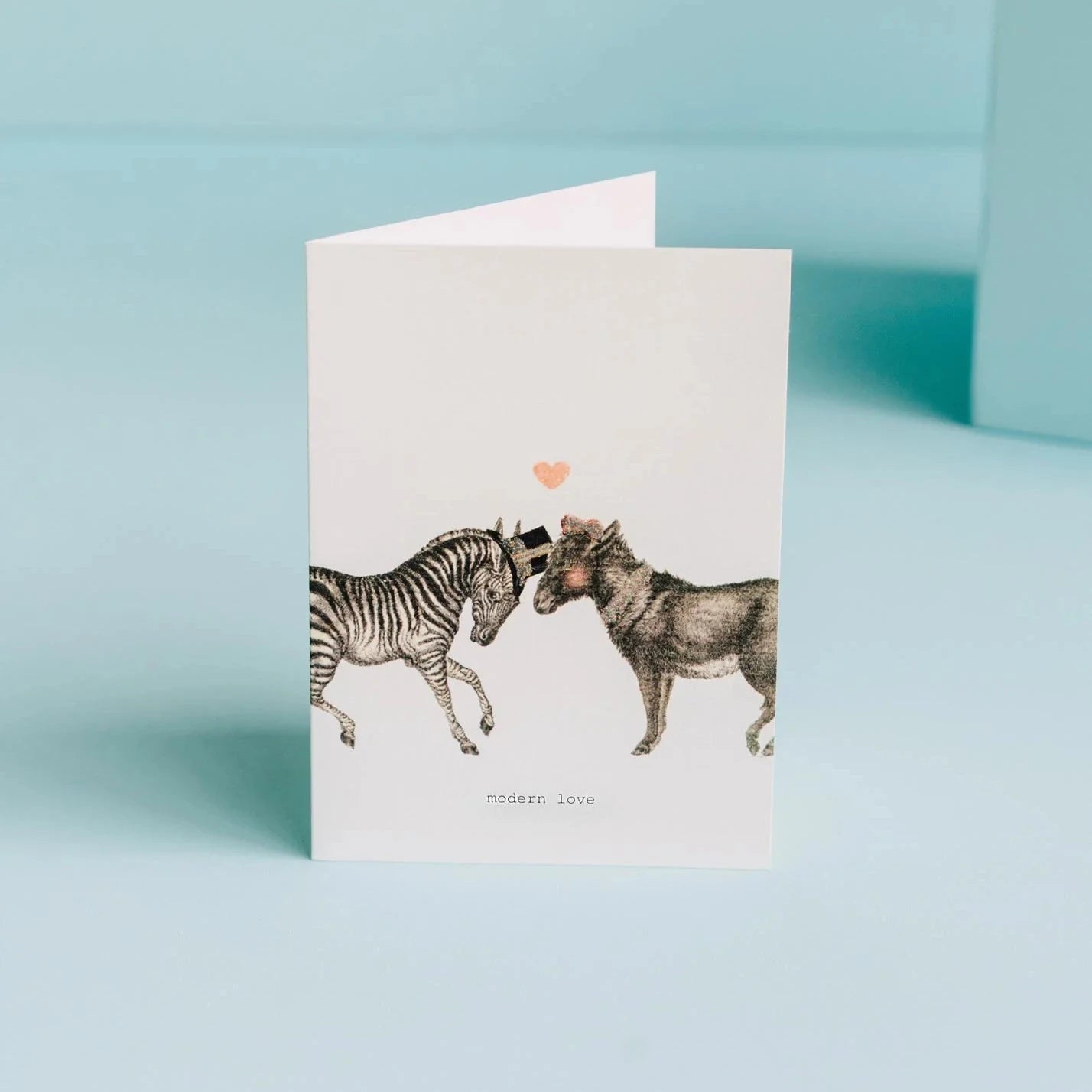 Modern Love Donkey/Zebra Greeting Card