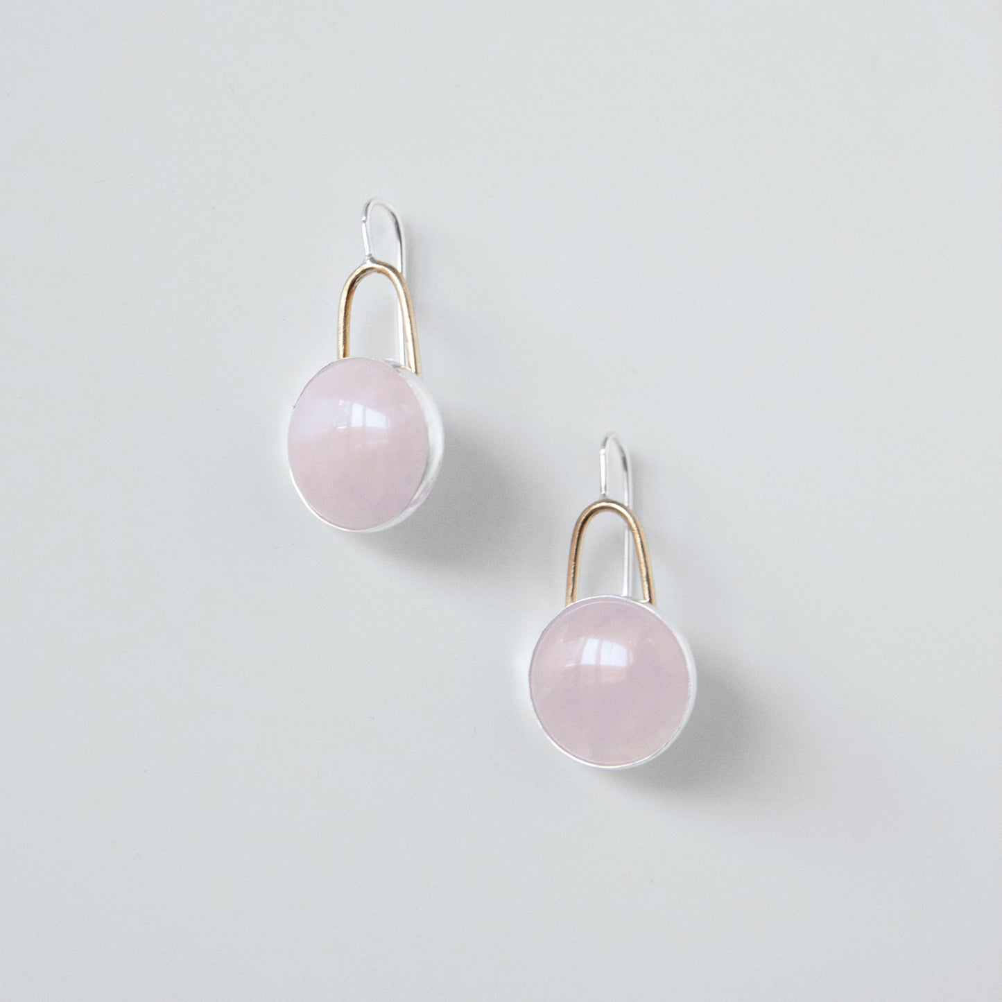 New Moon Earrings - Rose Quartz