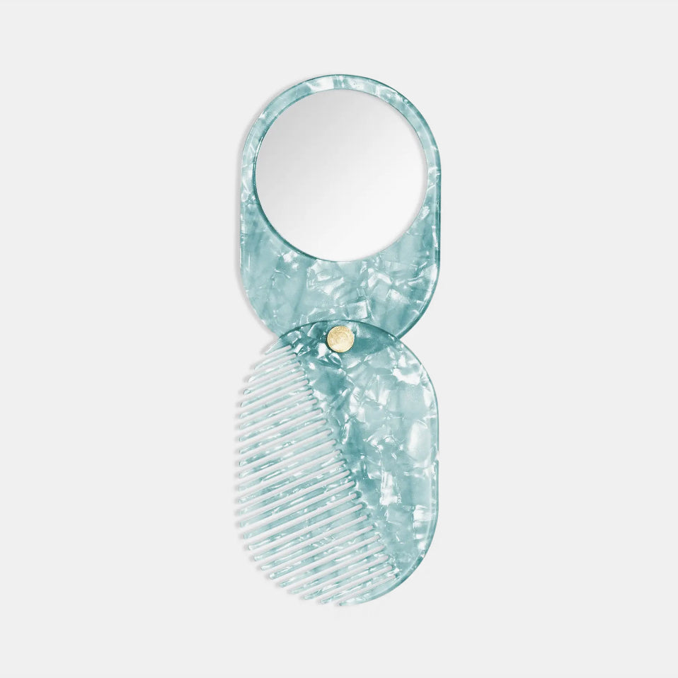 Sea Glass 2 in 1 Comb and Mirror