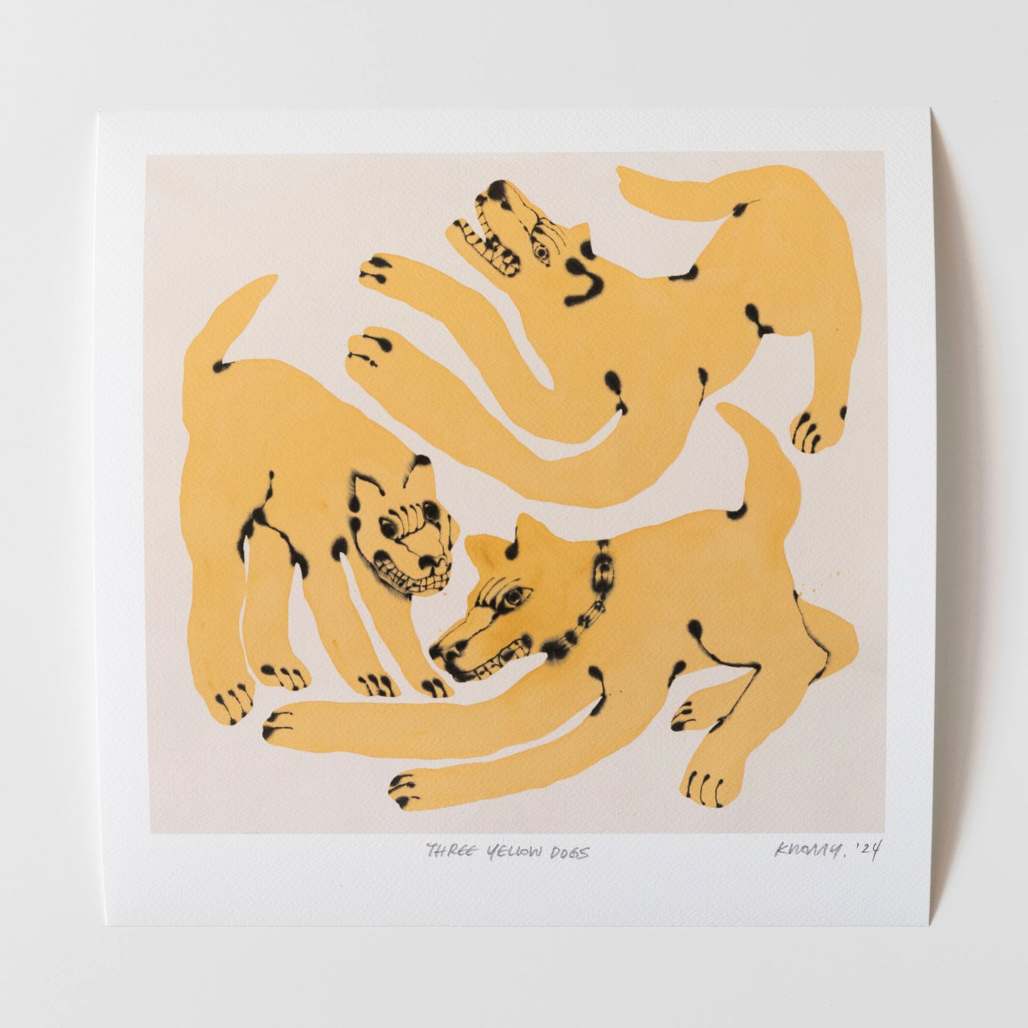 "Three Yellow Dogs" Print