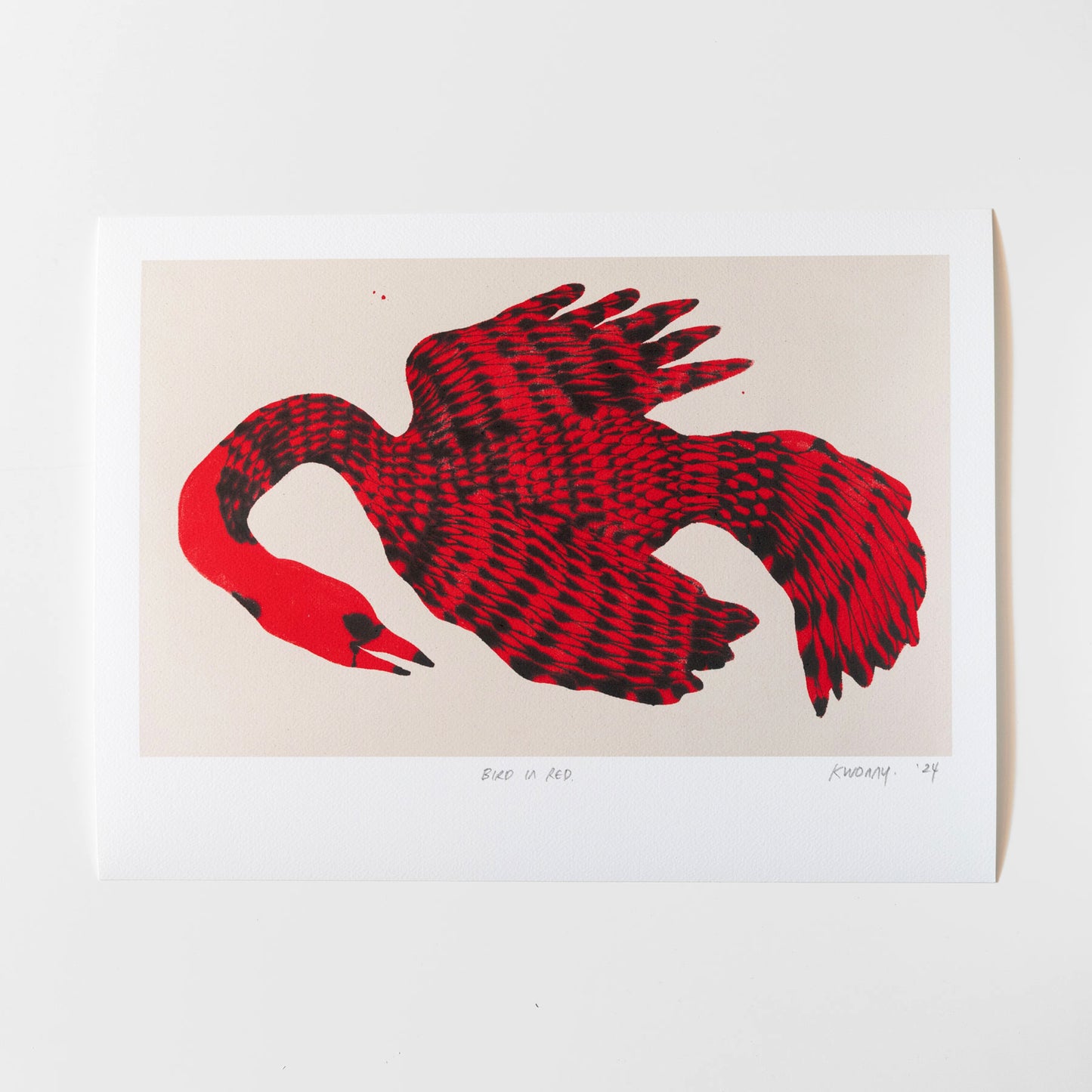 "Bird in Red" Print