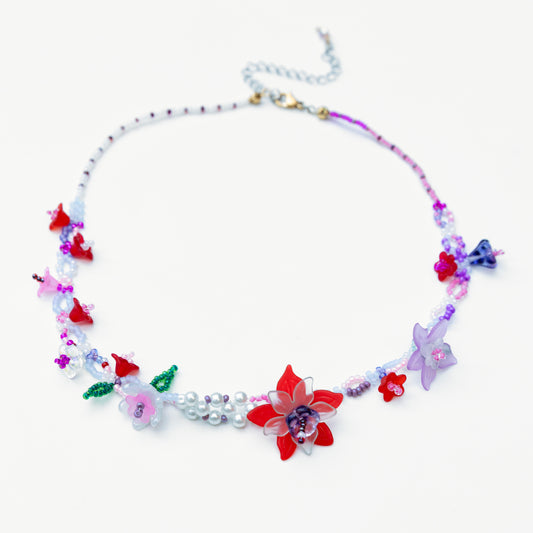 Red Floral Necklace