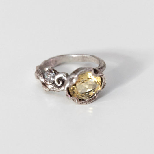 Spiral Citrine Ring
