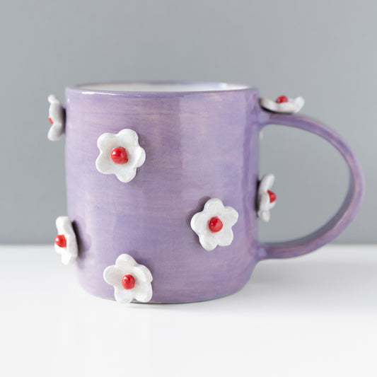 Purple flower mug