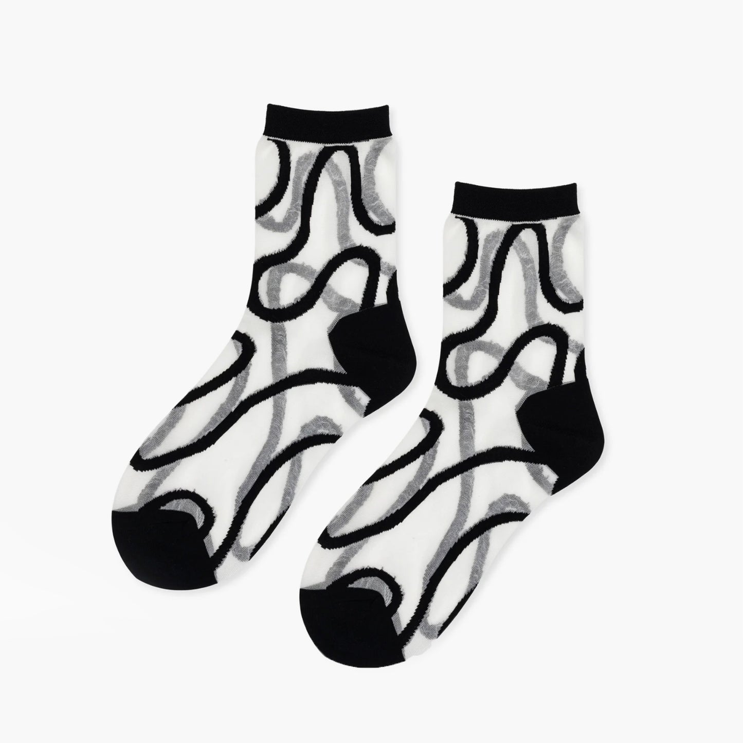 Wiggly Sheer Short Crew Socks