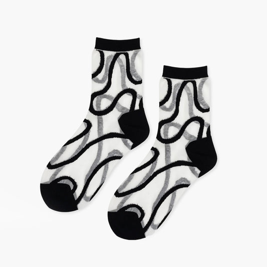 Wiggly Sheer Short Crew Socks