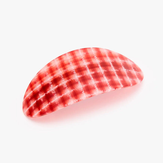 Red Plaid Oval barrette