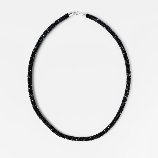 Black Starry Beaded Necklace