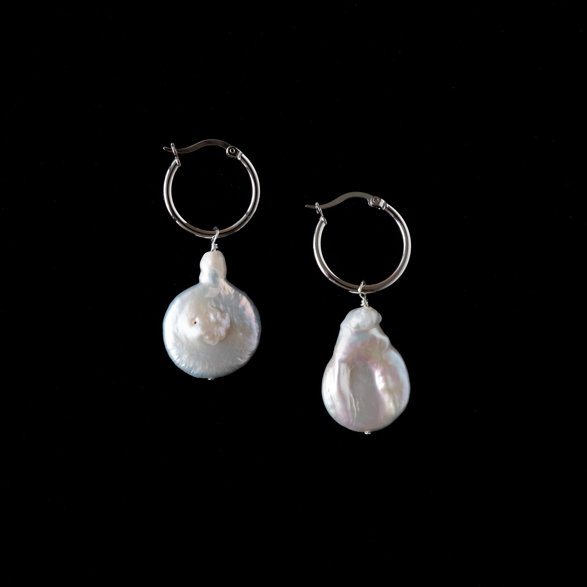 Handmade white coin pearl earrings | Handmade Jewelry