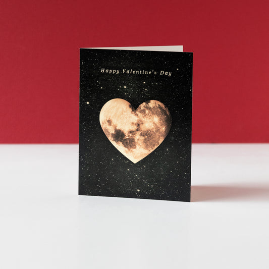 Happy Valentine's Day Heart Moon Card