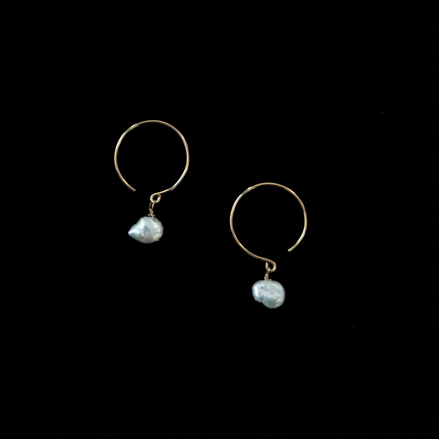 Mini Hoops with Keshi Pearls