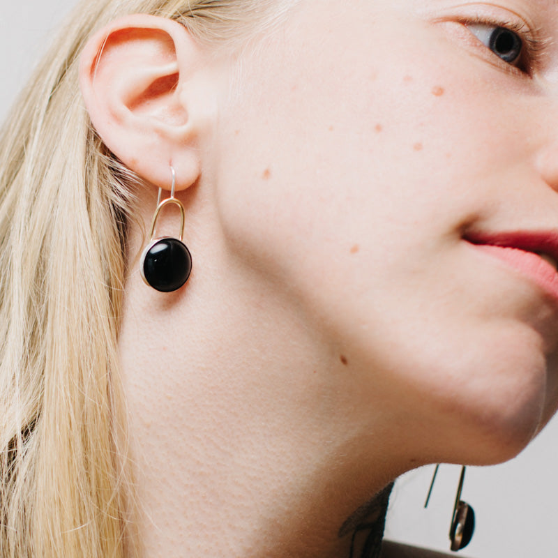 New Moon Earrings: Onyx
